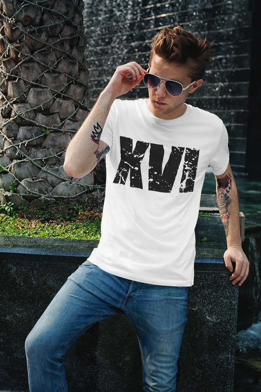 Men's Tee Shirt Vintage T shirt Xvi X-Small White 00559
