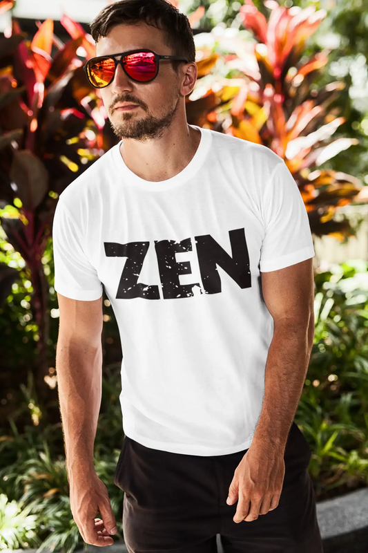 Men's Tee Shirt Vintage T shirt Zen X-Small White 00559