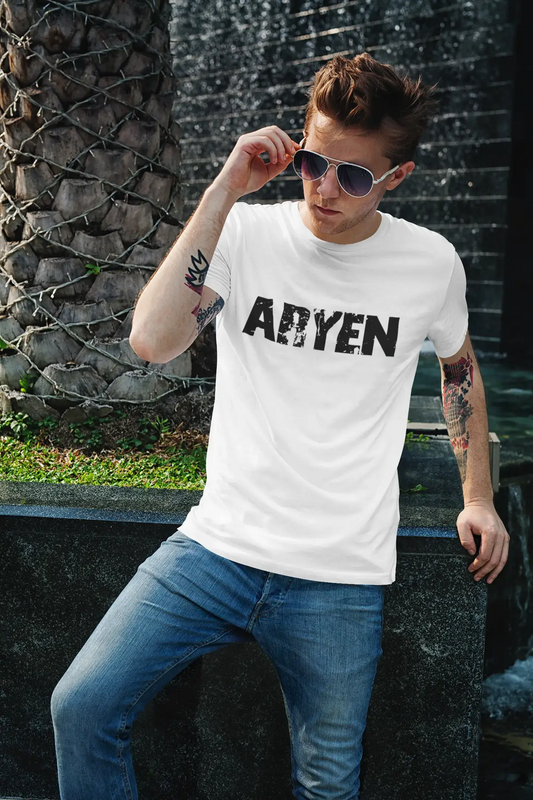 Men's Tee Shirt Vintage T shirt Aryen X-Small White 00561