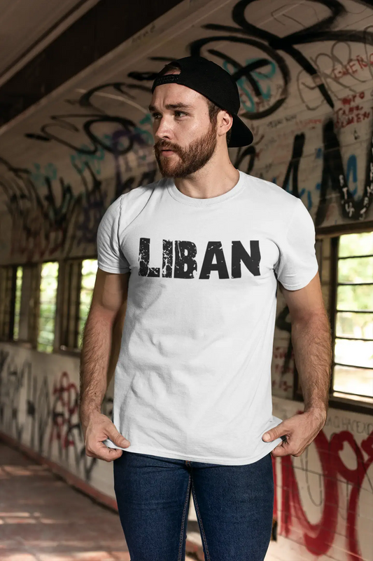 Men's Tee Shirt Vintage T shirt Liban X-Small White 00561