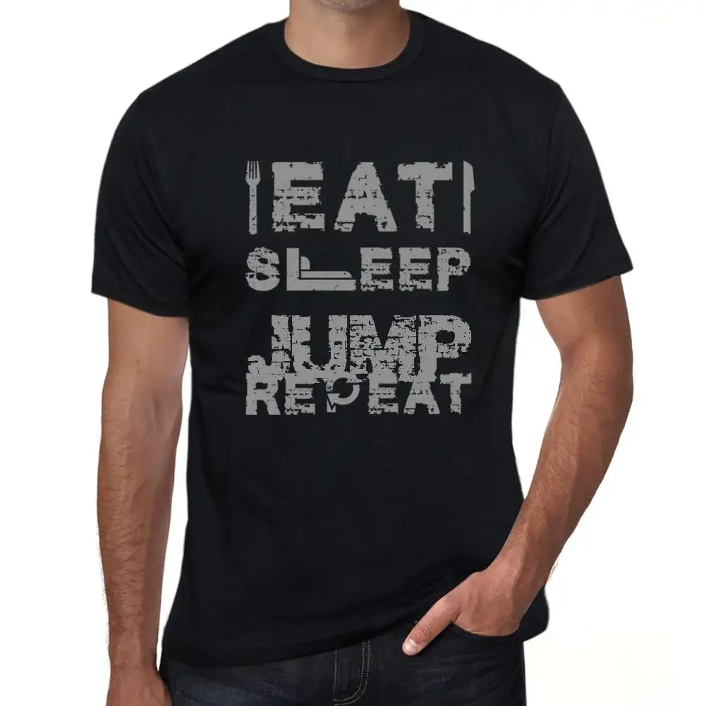 Men's Graphic T-Shirt Eat Sleep Jump Repeat Eco-Friendly Limited Edition Short Sleeve Tee-Shirt Vintage Birthday Gift Novelty