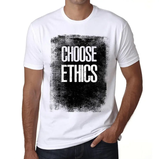 Men's Graphic T-Shirt Choose Ethics Eco-Friendly Limited Edition Short Sleeve Tee-Shirt Vintage Birthday Gift Novelty