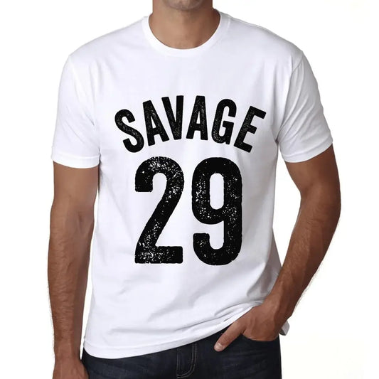 Men's Graphic T-Shirt Savage 29 29th Birthday Anniversary 29 Year Old Gift 1995 Vintage Eco-Friendly Short Sleeve Novelty Tee