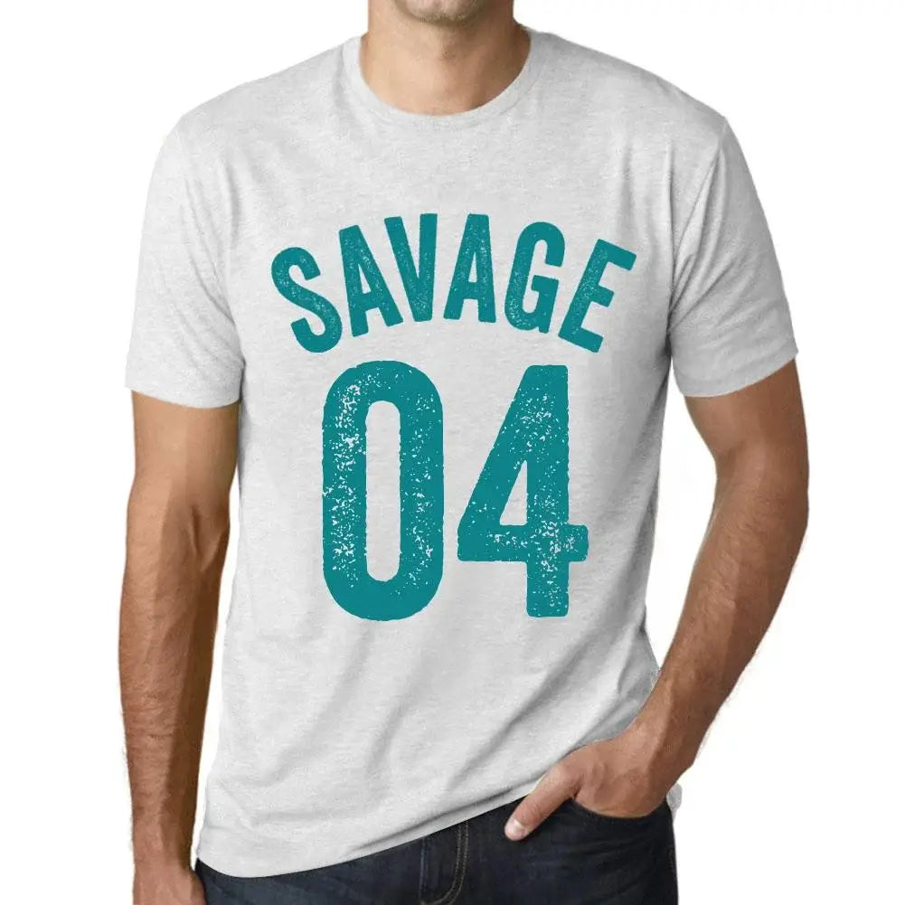 Men's Graphic T-Shirt Savage 04 4th Birthday Anniversary 4 Year Old Gift 2020 Vintage Eco-Friendly Short Sleeve Novelty Tee