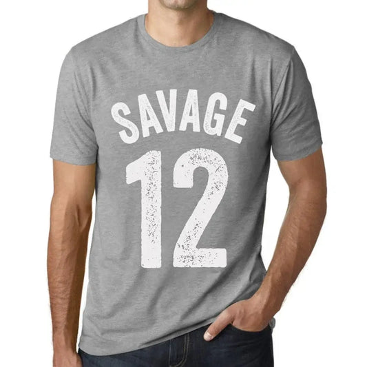 Men's Graphic T-Shirt Savage 12 12nd Birthday Anniversary 12 Year Old Gift 2012 Vintage Eco-Friendly Short Sleeve Novelty Tee