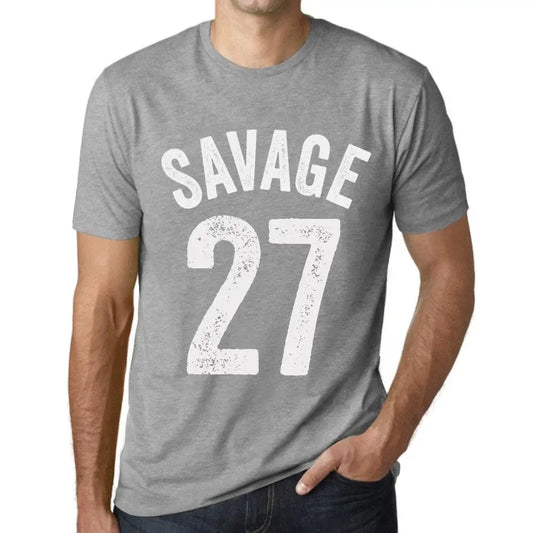 Men's Graphic T-Shirt Savage 27 27th Birthday Anniversary 27 Year Old Gift 1997 Vintage Eco-Friendly Short Sleeve Novelty Tee
