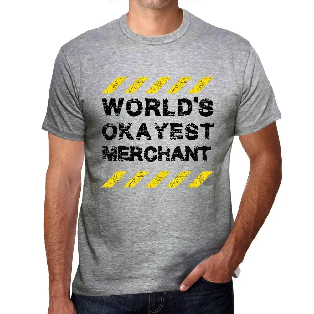 Men's Graphic T-Shirt Worlds Okayest Merchant Eco-Friendly Limited Edition Short Sleeve Tee-Shirt Vintage Birthday Gift Novelty