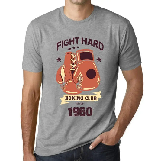 Men's Graphic T-Shirt Boxing Club Fight Hard Since 1960 64th Birthday Anniversary 64 Year Old Gift 1960 Vintage Eco-Friendly Short Sleeve Novelty Tee
