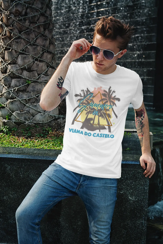 Men's Graphic T-Shirt Summer Triangle Viana do Castelo White