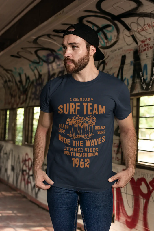 Men's Vintage Tee Shirt Graphic T shirt Surf Team 1962 Navy
