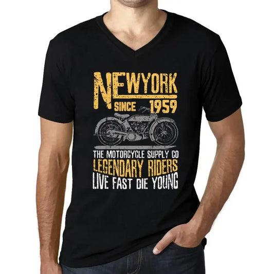 Men's Graphic T-Shirt V Neck Motorcycle Legendary Riders Since 1959 65th Birthday Anniversary 65 Year Old Gift 1959 Vintage Eco-Friendly Short Sleeve Novelty Tee