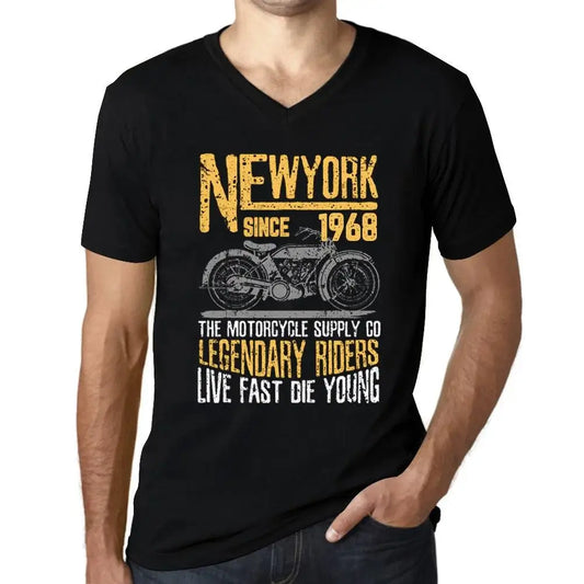 Men's Graphic T-Shirt V Neck Motorcycle Legendary Riders Since 1968 56th Birthday Anniversary 56 Year Old Gift 1968 Vintage Eco-Friendly Short Sleeve Novelty Tee