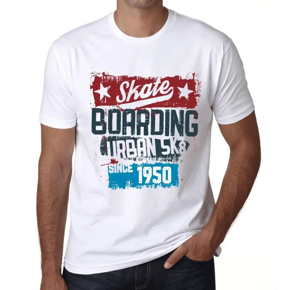 Men's Graphic T-Shirt Urban Skateboard Since 1950 74th Birthday Anniversary 74 Year Old Gift 1950 Vintage Eco-Friendly Short Sleeve Novelty Tee