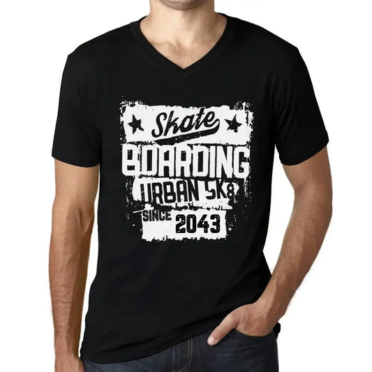 Men's Graphic T-Shirt V Neck Urban Skateboard Since 2043