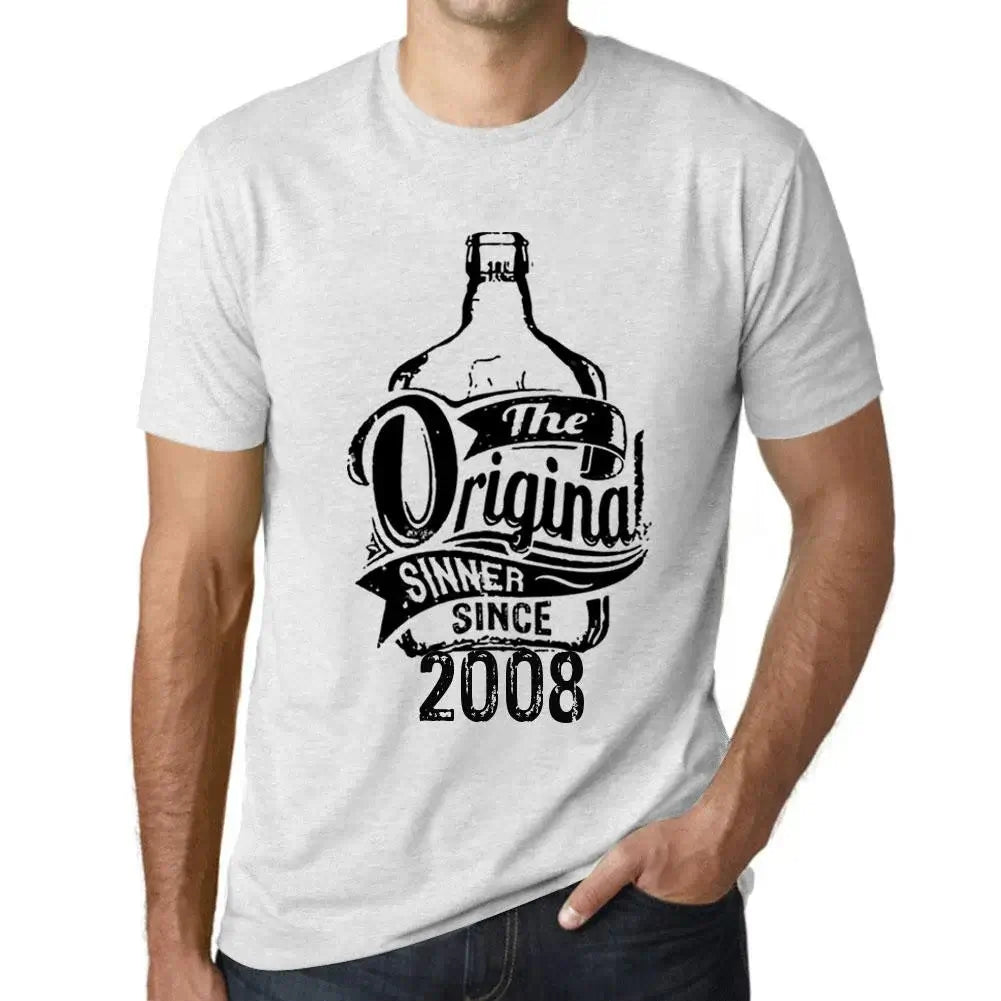 Men's Graphic T-Shirt The Original Sinner Since 2008 16th Birthday Anniversary 16 Year Old Gift 2008 Vintage Eco-Friendly Short Sleeve Novelty Tee