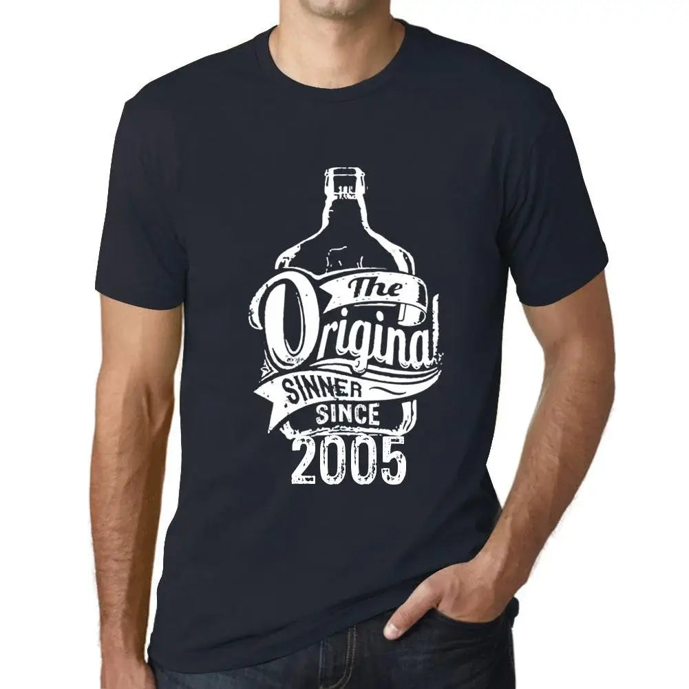 Men's Graphic T-Shirt The Original Sinner Since 2005 19th Birthday Anniversary 19 Year Old Gift 2005 Vintage Eco-Friendly Short Sleeve Novelty Tee