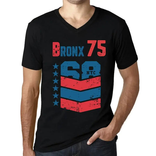 Men's Graphic T-Shirt V Neck Bronx 75 75th Birthday Anniversary 75 Year Old Gift 1949 Vintage Eco-Friendly Short Sleeve Novelty Tee