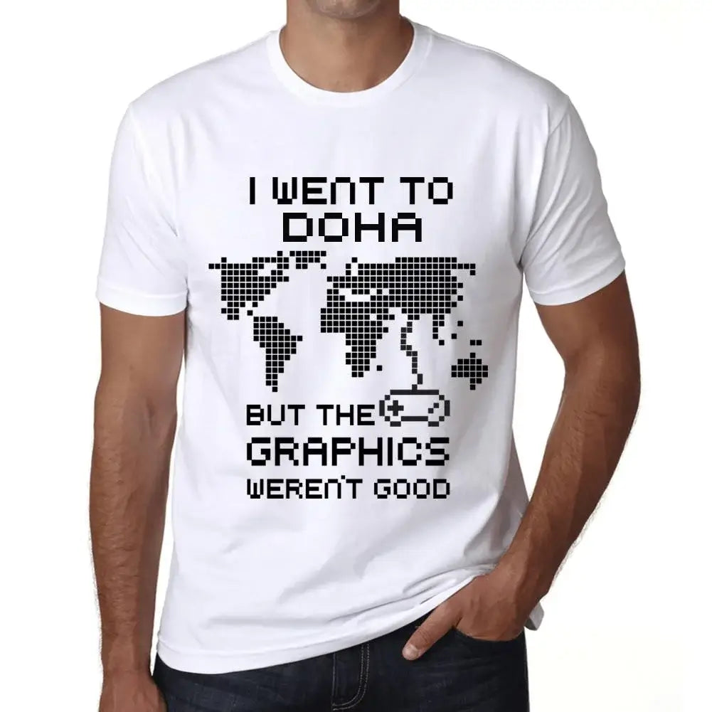 Men's Graphic T-Shirt I Went To Doha But The Graphics Weren’t Good Eco-Friendly Limited Edition Short Sleeve Tee-Shirt Vintage Birthday Gift Novelty