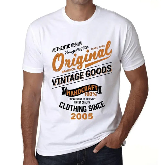 Men's Graphic T-Shirt Original Vintage Clothing Since 2005 19th Birthday Anniversary 19 Year Old Gift 2005 Vintage Eco-Friendly Short Sleeve Novelty Tee