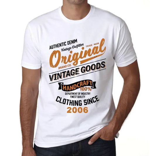 Men's Graphic T-Shirt Original Vintage Clothing Since 2006 18th Birthday Anniversary 18 Year Old Gift 2006 Vintage Eco-Friendly Short Sleeve Novelty Tee