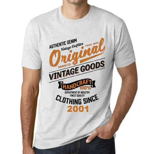Men's Graphic T-Shirt Original Vintage Clothing Since 2001 23rd Birthday Anniversary 23 Year Old Gift 2001 Vintage Eco-Friendly Short Sleeve Novelty Tee