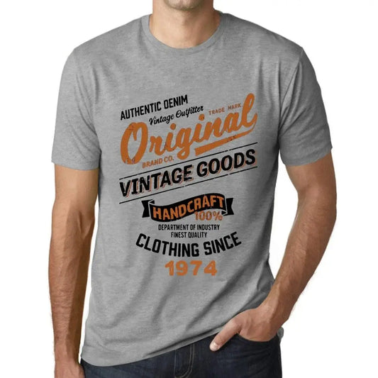 Men's Graphic T-Shirt Original Vintage Clothing Since 1974 50th Birthday Anniversary 50 Year Old Gift 1974 Vintage Eco-Friendly Short Sleeve Novelty Tee