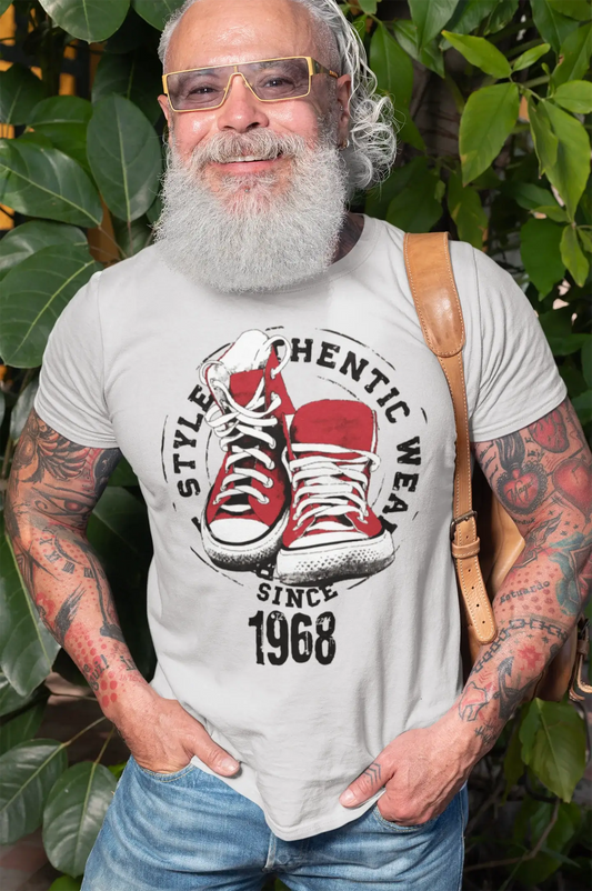 Men's Vintage Tee Shirt Graphic T shirt Authentic Style Since 1968 Vintage White