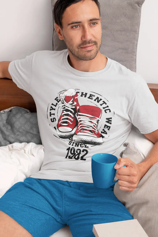 Men's Vintage Tee Shirt Graphic T shirt Authentic Style Since 1982 Vintage White