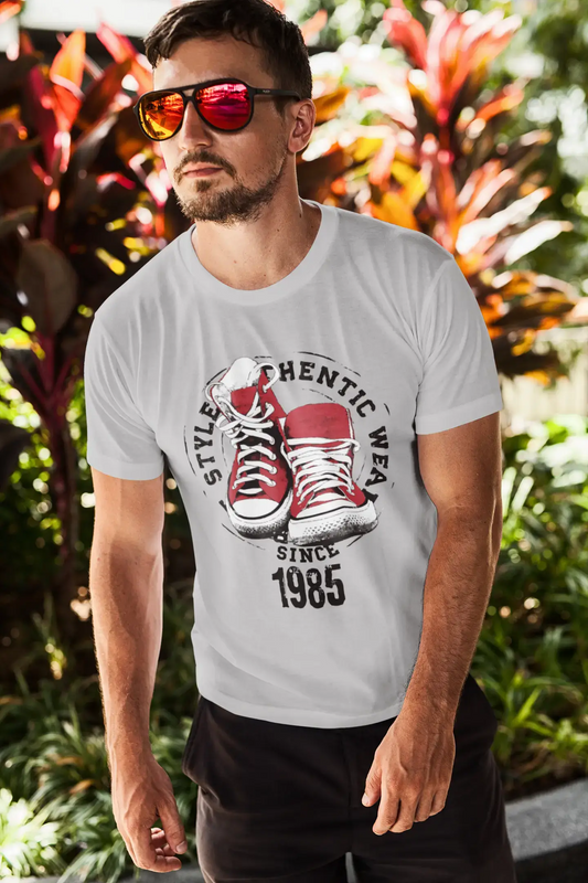 Men's Vintage Tee Shirt Graphic T shirt Authentic Style Since 1985 Vintage White