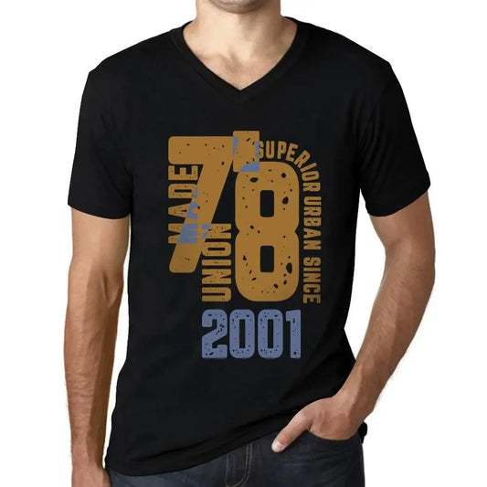 Men's Graphic T-Shirt V Neck Superior Urban Style Since 2001 23rd Birthday Anniversary 23 Year Old Gift 2001 Vintage Eco-Friendly Short Sleeve Novelty Tee