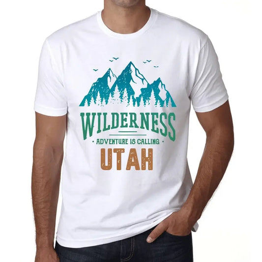 Men's Graphic T-Shirt Wilderness, Adventure Is Calling Utah Eco-Friendly Limited Edition Short Sleeve Tee-Shirt Vintage Birthday Gift Novelty