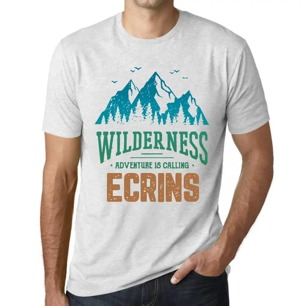 Men's Graphic T-Shirt Wilderness, Adventure Is Calling Ecrins Eco-Friendly Limited Edition Short Sleeve Tee-Shirt Vintage Birthday Gift Novelty