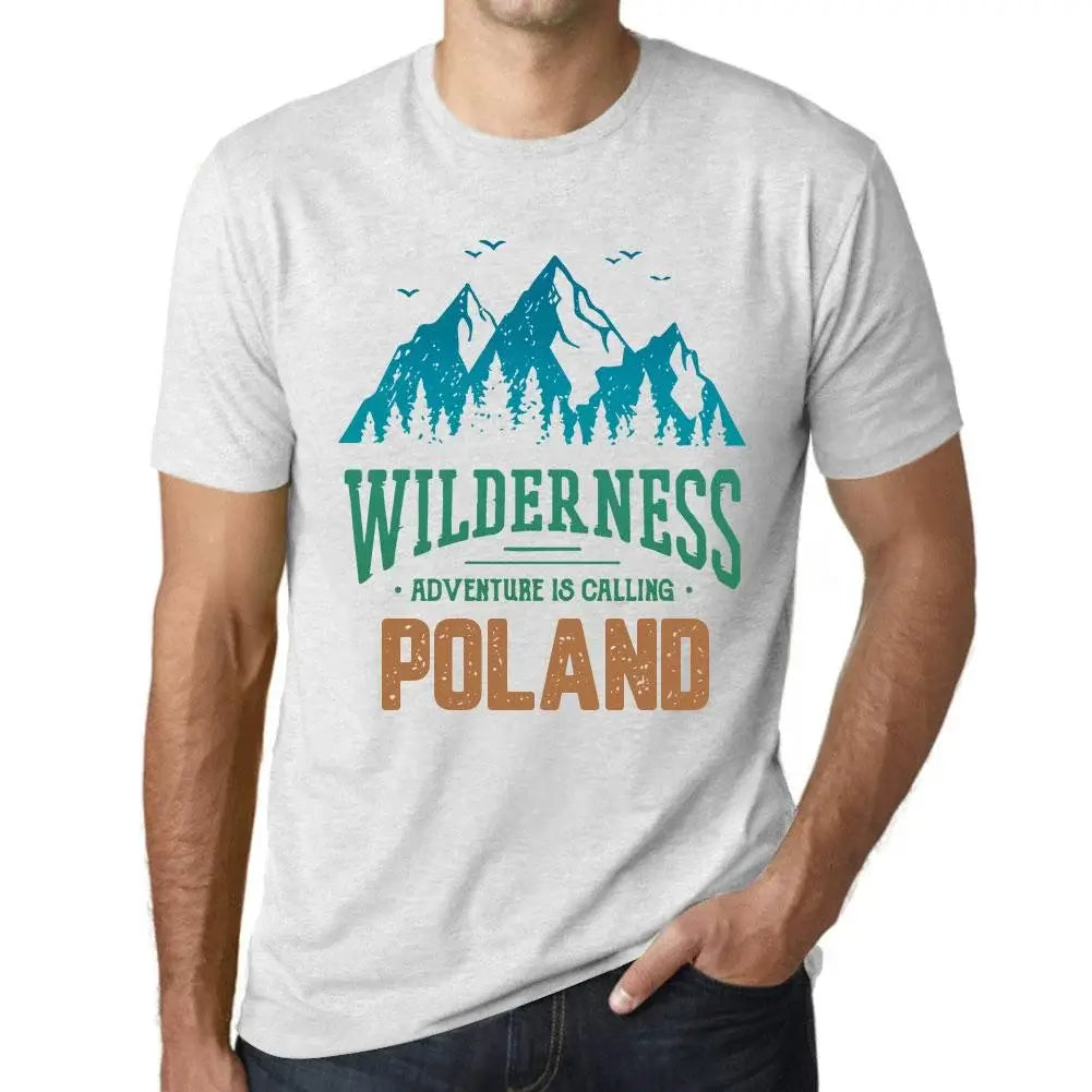 Men's Graphic T-Shirt Wilderness, Adventure Is Calling Poland Eco-Friendly Limited Edition Short Sleeve Tee-Shirt Vintage Birthday Gift Novelty