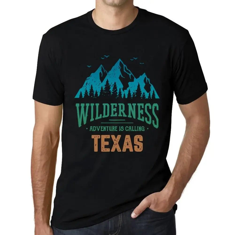 Men's Graphic T-Shirt Wilderness, Adventure Is Calling Texas Eco-Friendly Limited Edition Short Sleeve Tee-Shirt Vintage Birthday Gift Novelty