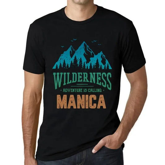 Men's Graphic T-Shirt Wilderness, Adventure Is Calling Manica Eco-Friendly Limited Edition Short Sleeve Tee-Shirt Vintage Birthday Gift Novelty