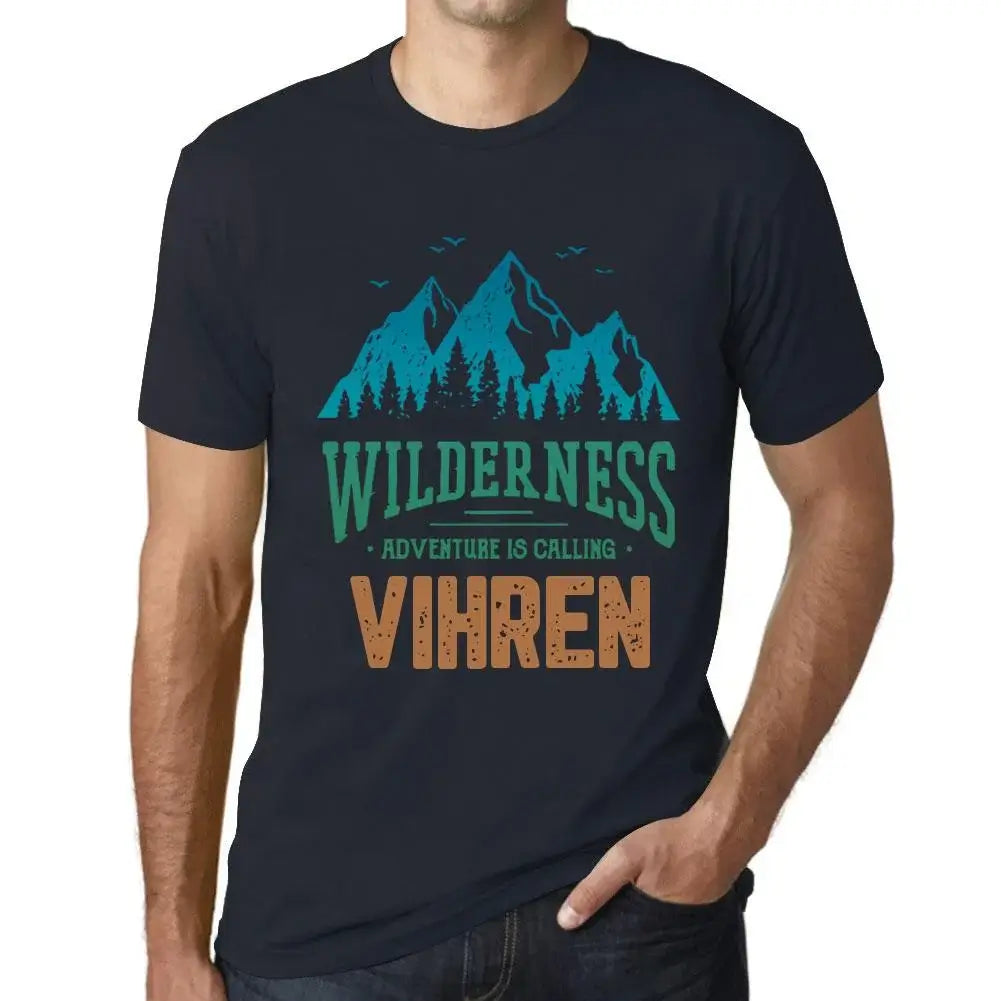 Men's Graphic T-Shirt Wilderness, Adventure Is Calling Vihren Eco-Friendly Limited Edition Short Sleeve Tee-Shirt Vintage Birthday Gift Novelty