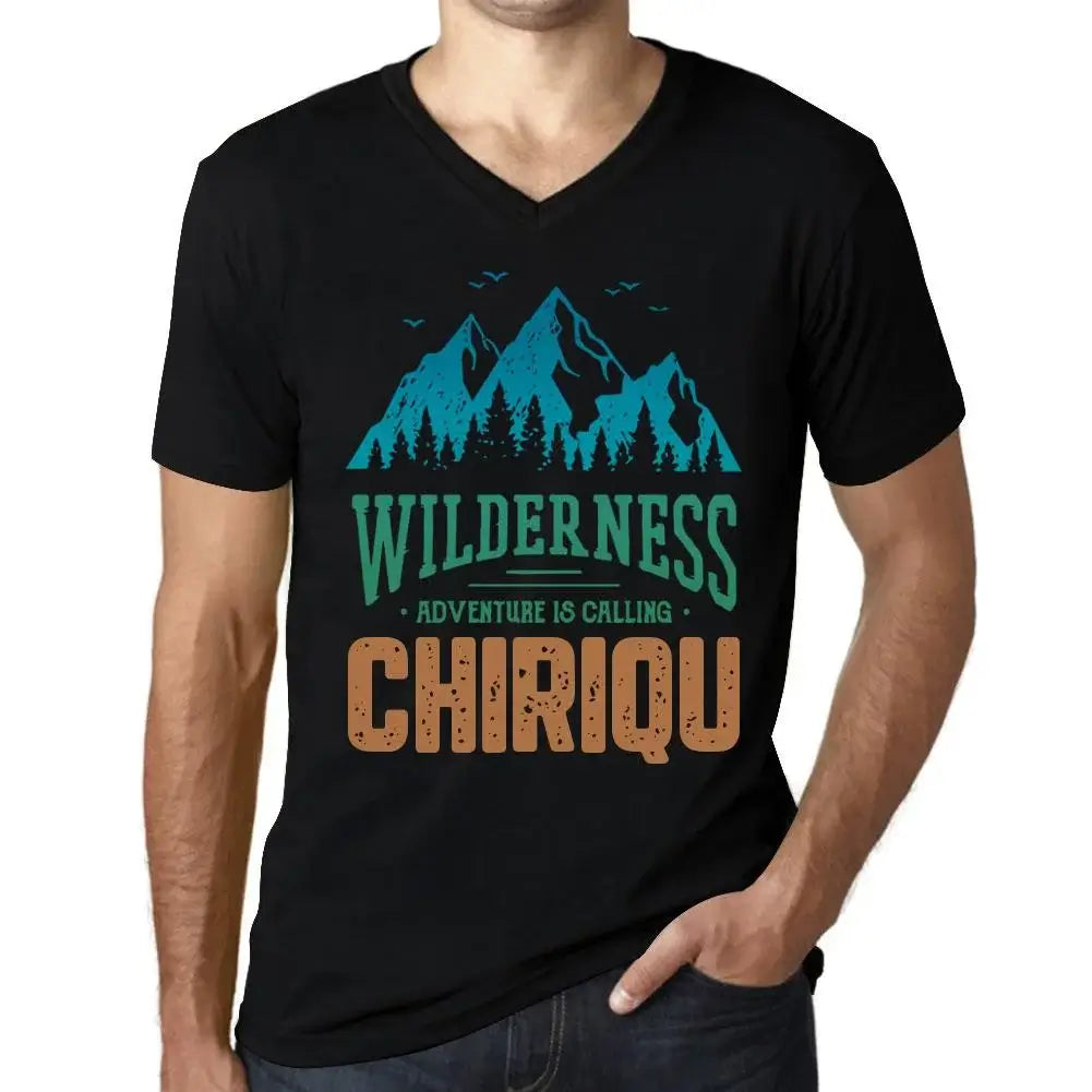 Men's Graphic T-Shirt V Neck Wilderness, Adventure Is Calling Chiriqu Eco-Friendly Limited Edition Short Sleeve Tee-Shirt Vintage Birthday Gift Novelty