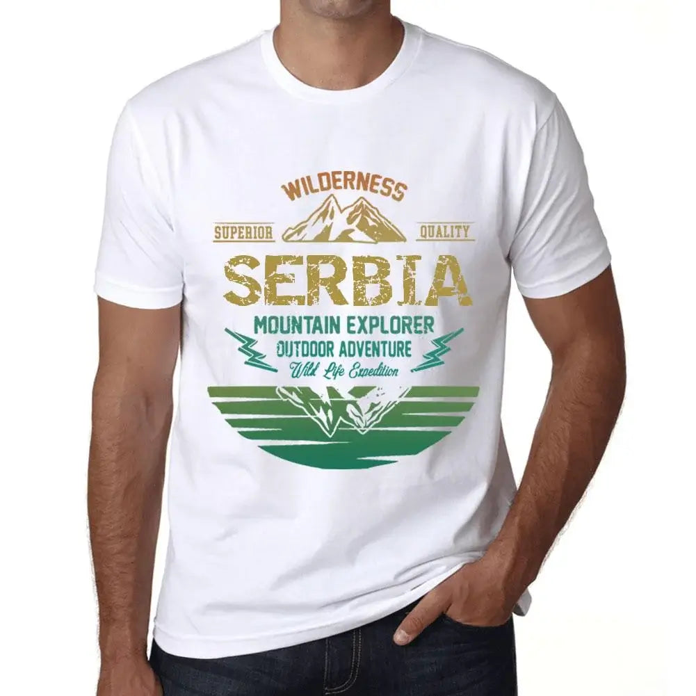Men's Graphic T-Shirt Outdoor Adventure, Wilderness, Mountain Explorer Serbia Eco-Friendly Limited Edition Short Sleeve Tee-Shirt Vintage Birthday Gift Novelty
