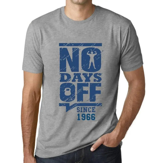 Men's Graphic T-Shirt No Days Off Since 1966 58th Birthday Anniversary 58 Year Old Gift 1966 Vintage Eco-Friendly Short Sleeve Novelty Tee