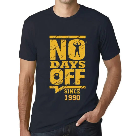 Men's Graphic T-Shirt No Days Off Since 1990 34th Birthday Anniversary 34 Year Old Gift 1990 Vintage Eco-Friendly Short Sleeve Novelty Tee
