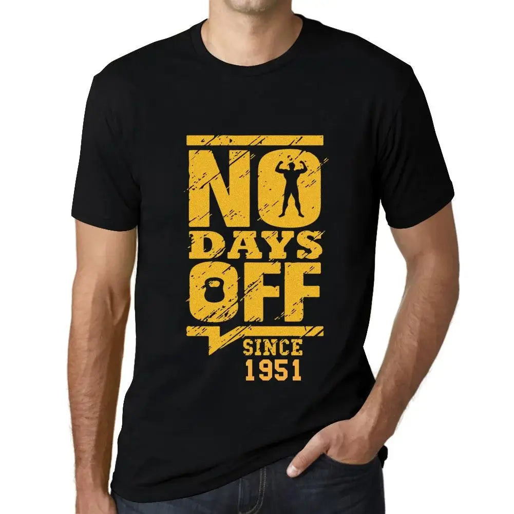 Men's Graphic T-Shirt No Days Off Since 1951 73rd Birthday Anniversary 73 Year Old Gift 1951 Vintage Eco-Friendly Short Sleeve Novelty Tee