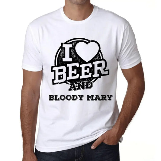 Men's Graphic T-Shirt I Love Beer And Bloody Mary Eco-Friendly Limited Edition Short Sleeve Tee-Shirt Vintage Birthday Gift Novelty