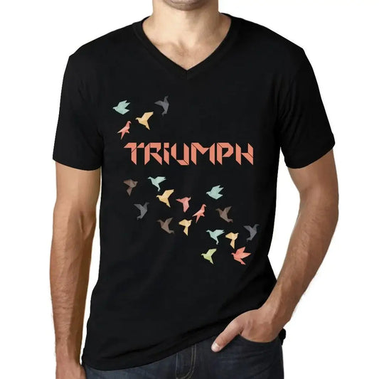 Men's Graphic T-Shirt V Neck Origami Triumph Eco-Friendly Limited Edition Short Sleeve Tee-Shirt Vintage Birthday Gift Novelty