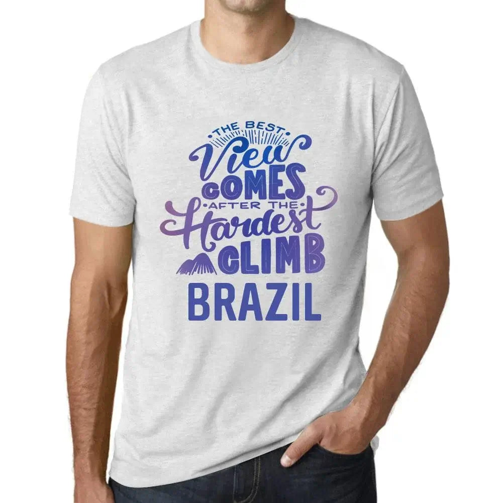 Men's Graphic T-Shirt The Best View Comes After Hardest Mountain Climb Brazil Eco-Friendly Limited Edition Short Sleeve Tee-Shirt Vintage Birthday Gift Novelty