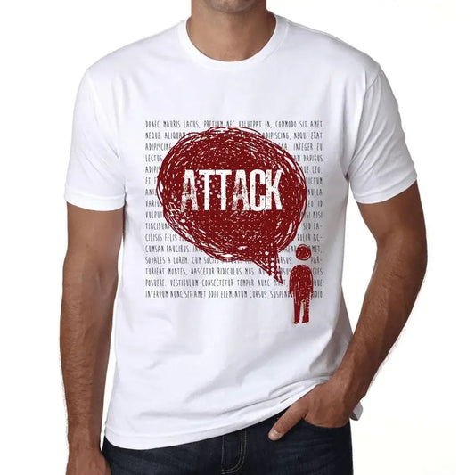 Men's Graphic T-Shirt Thoughts Attack Eco-Friendly Limited Edition Short Sleeve Tee-Shirt Vintage Birthday Gift Novelty