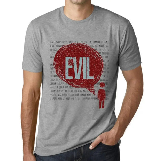 Men's Graphic T-Shirt Thoughts Evil Eco-Friendly Limited Edition Short Sleeve Tee-Shirt Vintage Birthday Gift Novelty