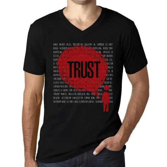 Men's Graphic T-Shirt V Neck Thoughts Trust Eco-Friendly Limited Edition Short Sleeve Tee-Shirt Vintage Birthday Gift Novelty