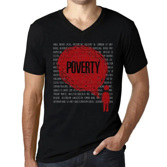 Men's Graphic T-Shirt V Neck Thoughts Poverty Eco-Friendly Limited Edition Short Sleeve Tee-Shirt Vintage Birthday Gift Novelty