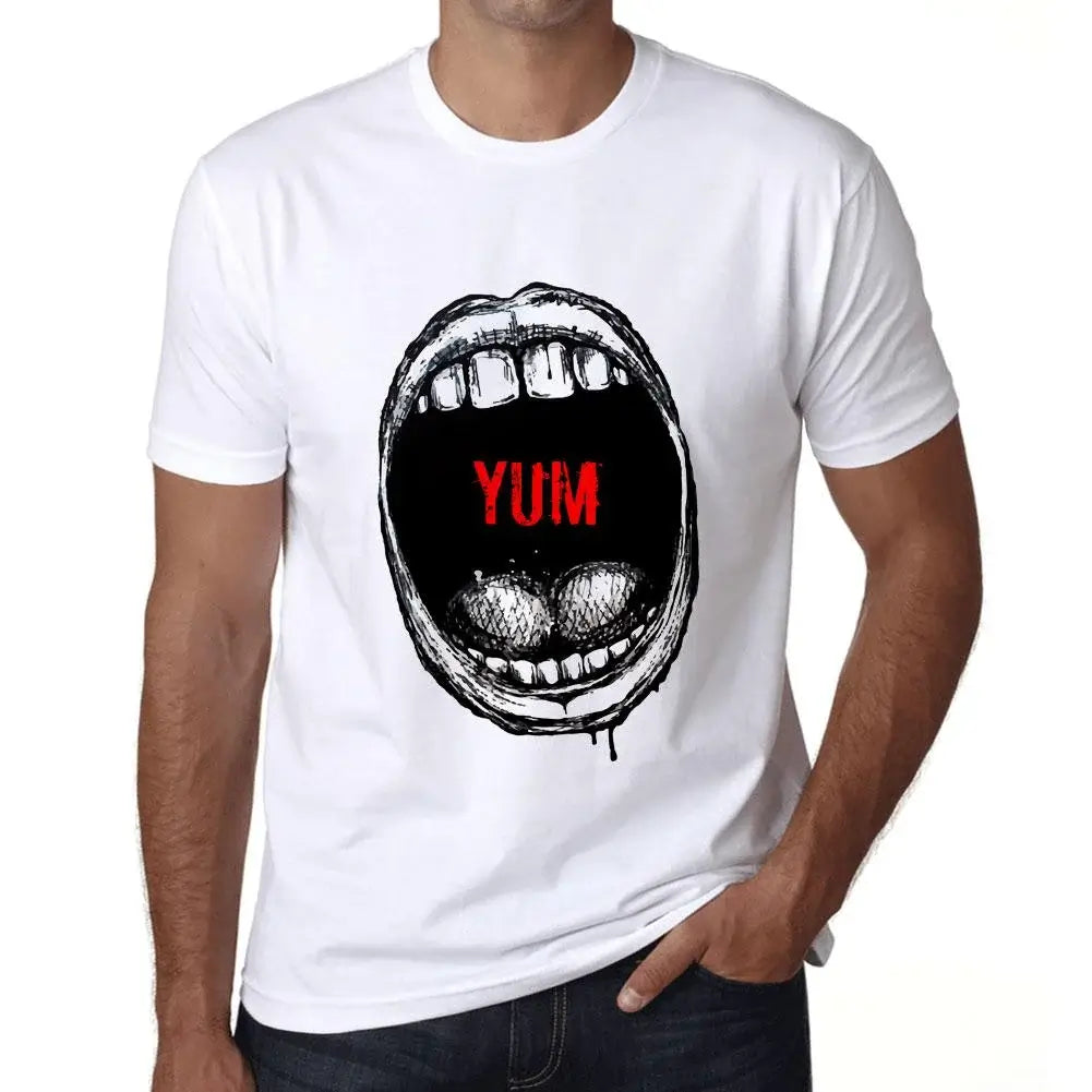 Men's Graphic T-Shirt Mouth Expressions Yum Eco-Friendly Limited Edition Short Sleeve Tee-Shirt Vintage Birthday Gift Novelty