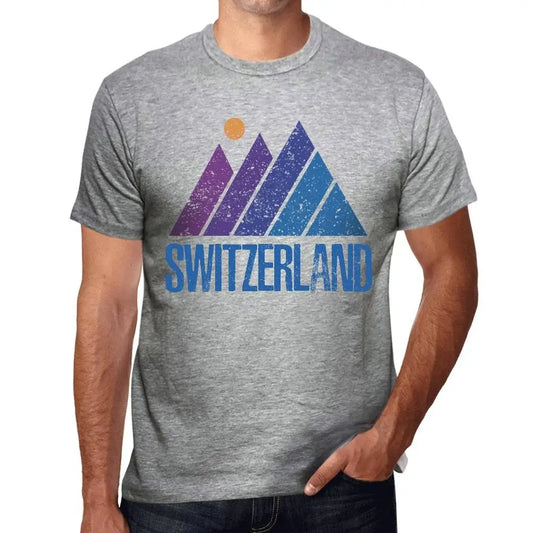 Men's Graphic T-Shirt Mountain Switzerland Eco-Friendly Limited Edition Short Sleeve Tee-Shirt Vintage Birthday Gift Novelty